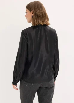 Hemdbluse aus glänzendem Satin