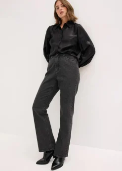 Hemdbluse aus glänzendem Satin