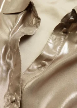Hemdbluse aus glänzendem Satin