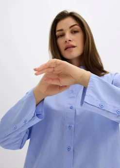 Hemdbluse aus reiner Baumwolle