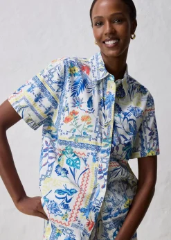 Hemdbluse mit Seidenanteil