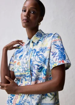 Hemdbluse mit Seidenanteil