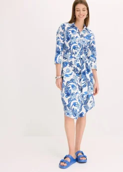 Hemdblusenkleid aus Baumwoll-Mix