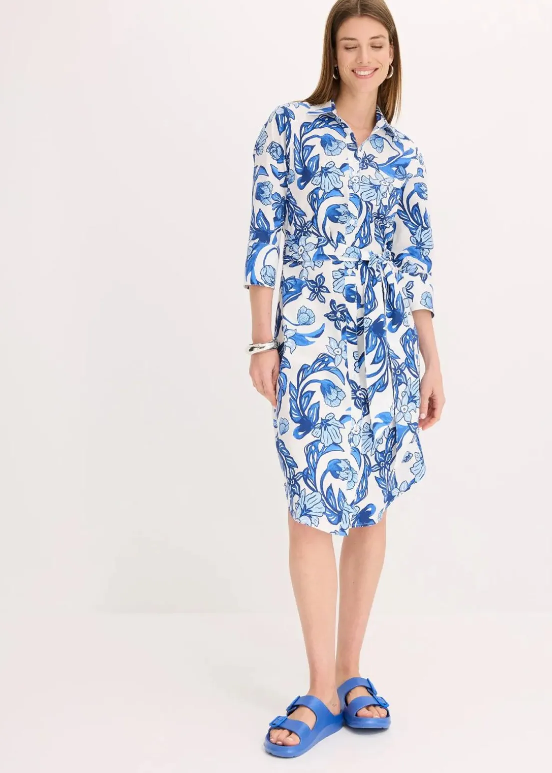 Hemdblusenkleid aus Baumwoll-Mix