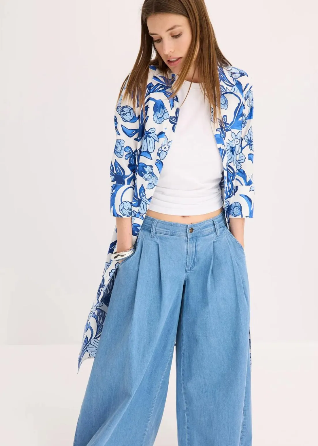 Hemdblusenkleid aus Baumwoll-Mix