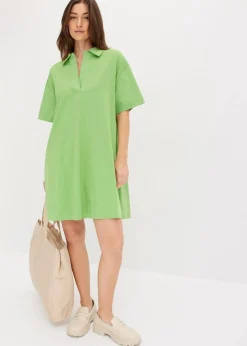 Hemdblusenkleid aus elastischem Bio-Baumwoll-Mix