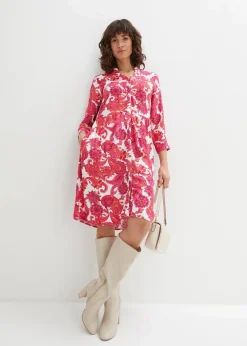 Hemdblusenkleid aus fließender Viskose