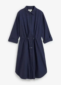 Hemdblusenkleid aus Leinen-Baumwoll-Mix