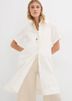 Hemdblusenkleid aus reiner Baumwolle