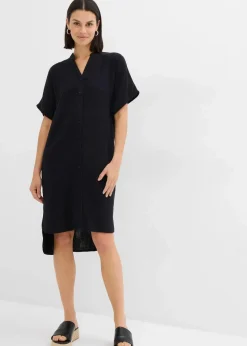 Hemdblusenkleid aus reiner Baumwolle