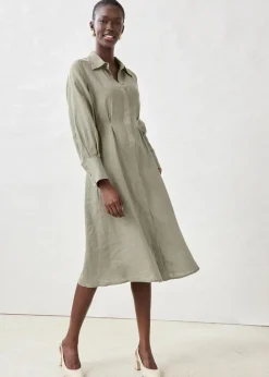 Hemdblusenkleid aus reinem Leinen