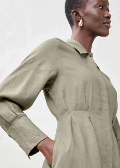 Hemdblusenkleid aus reinem Leinen