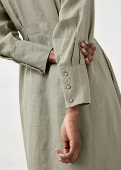 Hemdblusenkleid aus reinem Leinen