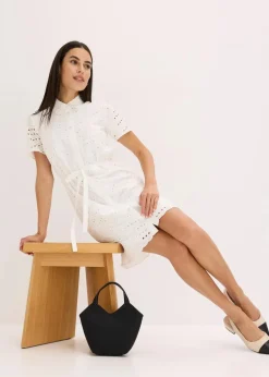 Hemdblusenkleid aus reiner Baumwolle