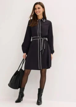 Hemdblusenkleid aus reiner Viskose