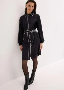 Hemdblusenkleid aus reiner Viskose