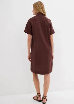 Hemdblusenkleid aus reiner Baumwolle