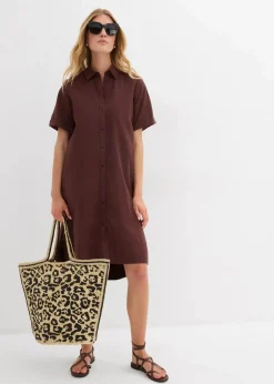 Hemdblusenkleid aus reiner Baumwolle