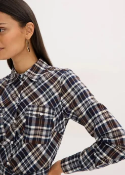 Hemdblusenkleid aus softem Flanell
