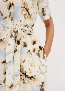 Hemdblusenkleid aus Viskose mit Bindeband (2.-tlg.)