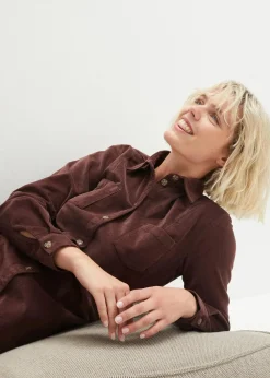 Hemdblusenkleid Cord, Stretch