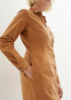 Hemdblusenkleid Cord, Stretch