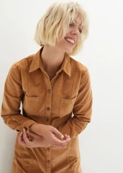 Hemdblusenkleid Cord, Stretch