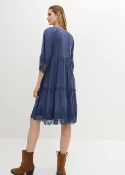 Hemdblusenkleid mit Spitze