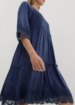 Hemdblusenkleid mit Spitze