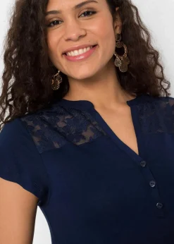 Henleyshirt aus Viskose-Mix