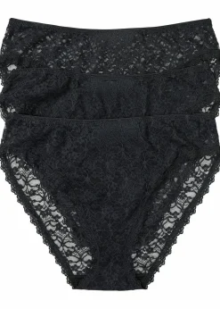 High-Leg Maxislip aus recycelter Spitze (3er Pack)