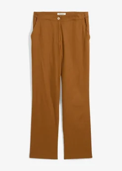 High-Waist-Hose aus Leinen-Viskose-Mix