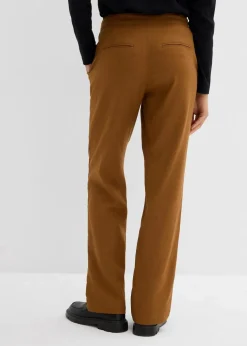 High-Waist-Hose aus Leinen-Viskose-Mix