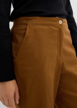 High-Waist-Hose aus Leinen-Viskose-Mix