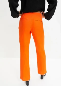 High-Waist-Hose aus Leinen-Viskose-Mix