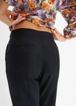 High-Waist-Hose aus Leinen-Viskose-Mix