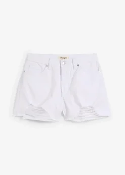 Highwaist-Shorts aus Twill