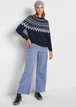 Hochgeschlossener Norweger-Pullover