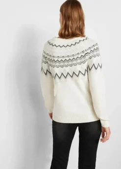 Hochgeschlossener Norweger-Pullover