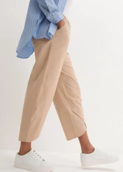 3/4-Hose aus leichtem Leinen-Mix