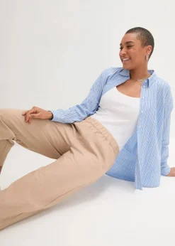 3/4-Hose aus leichtem Leinen-Mix