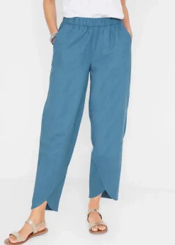 3/4-Hose aus leichtem Leinen-Mix