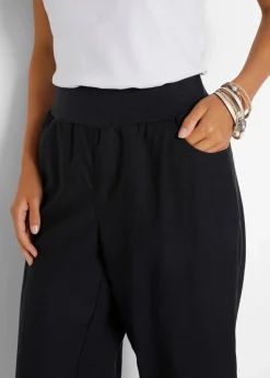 3/4-Hose aus Leinen-Baumwoll-Mischung