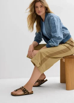 3/4-Hose aus Leinen-Baumwoll-Mischung