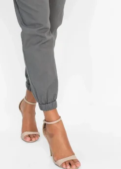 7/8-Hose aus luftigem Leinen-Mix