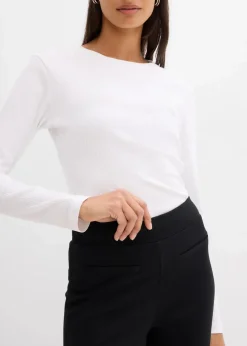 Hose aus Punto di Roma mit abgesetztem Schlitz