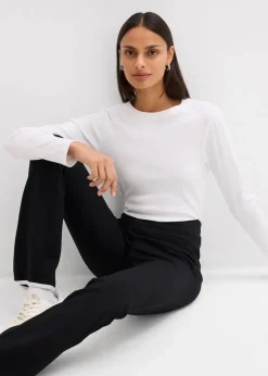 Hose aus Punto di Roma mit abgesetztem Schlitz