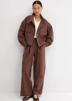 Hose mit funktionalen Details aus Viskose-Mix