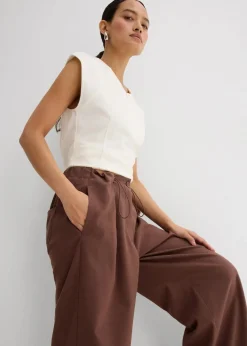 Hose mit funktionalen Details aus Viskose-Mix