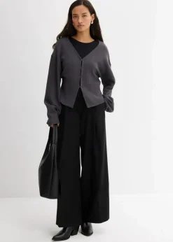 Hose mit Seitenschnallen aus Viskose-Mix